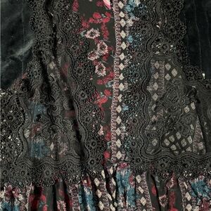 No Boundaries Black and Burgundy Lace Tunic